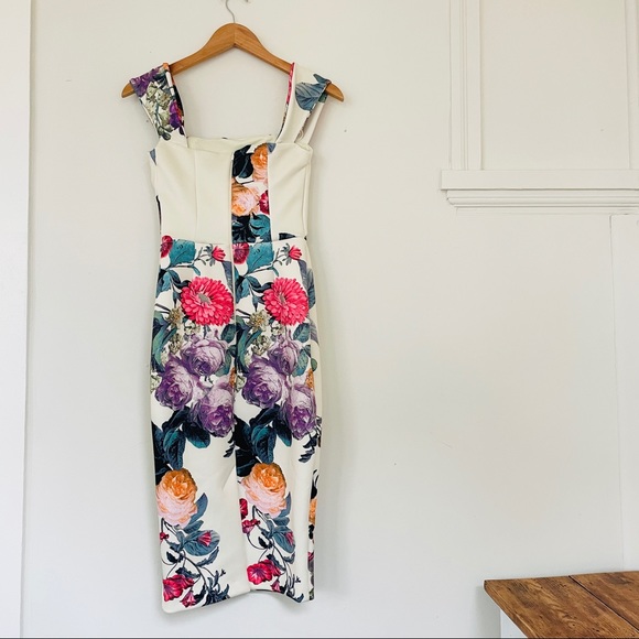 NWT ASOS Fold Detail Bardot Scuba Pencil Dress - Picture 5 of 7